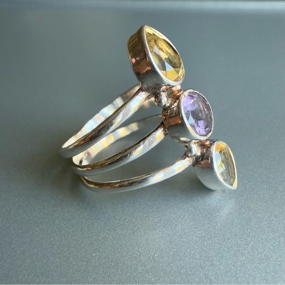 🎊 Multi Gemstones Confetti Sterling Silver Rings 💍 ASK FOR PRICES ‼️ - Picture 16 of 17